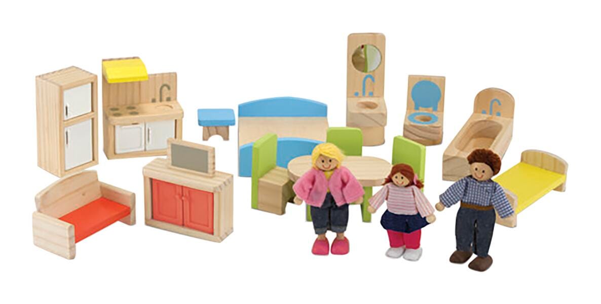 Melissa Doug Hi Rise Dollhouse 19 Pieces